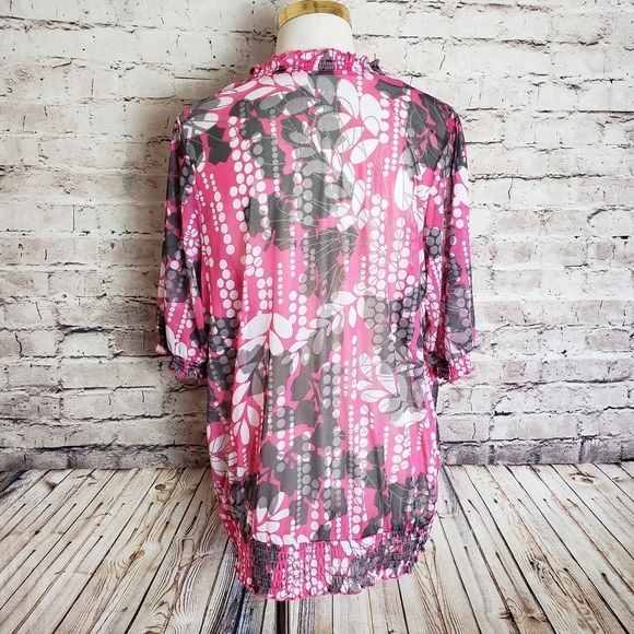 New Lane Bryant Sheer Floral Top - Picture 3 of 8